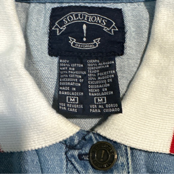 Solutions Embroidered U.S.A. with Stars Patriotic Sleeveless Denim Vest - Picture 10 of 17